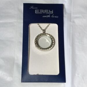 EFFY Silver Tone Locket Twisted Rope Edge 20 Inch Chain